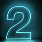 Zahl Zwei LED Neonschild für Bar und Cafe