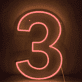 LED Neon Zahl 3 als moderne Wanddekoration
