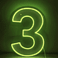 LED Neon Zahl 3 als moderne Wanddekoration