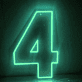 LED Neon Zahl 4 als moderne Wanddekoration