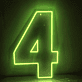 LED Neon Zahl 4 als moderne Wanddekoration