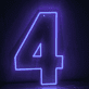 LED Neon Zahl 4 als moderne Wanddekoration