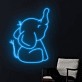 sitzender Elefant LED-Neonschild Wohnzimmer Kinderzimmer