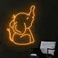 sitzender Elefant LED-Neonschild Wohnzimmer Kinderzimmer