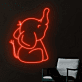 sitzender Elefant LED-Neonschild Wohnzimmer Kinderzimmer