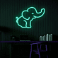 sitzender Elefant LED-Neonschild Wohnzimmer Kinderzimmer