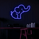 sitzender Elefant LED-Neonschild Wohnzimmer Kinderzimmer