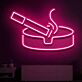 Zigarette im Aschenbecher LED-Neonschild für Bar, Club und Raucherbereich