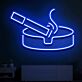 Zigarette im Aschenbecher LED-Neonschild für Bar, Club und Raucherbereich