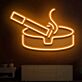 Zigarette im Aschenbecher LED-Neonschild für Bar, Club und Raucherbereich