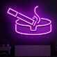 Zigarette im Aschenbecher LED-Neonschild für Bar, Club und Raucherbereich