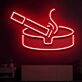 Zigarette im Aschenbecher LED-Neonschild für Bar, Club und Raucherbereich