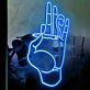 Rotes Handzeichen LED Neonschild moderne Wanddekoration für Zuhause und Studio