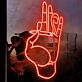 Rotes Handzeichen LED Neonschild moderne Wanddekoration für Zuhause und Studio
