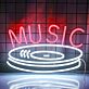 Music LED Neonschild mit Schallplatten Motiv