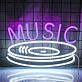 Music LED Neonschild mit Schallplatten Motiv