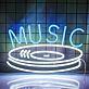 Music LED Neonschild mit Schallplatten Motiv
