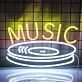 Music LED Neonschild mit Schallplatten Motiv