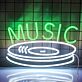 Music LED Neonschild mit Schallplatten Motiv