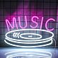 Music LED Neonschild mit Schallplatten Motiv