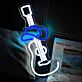 Abstraktes Musik LED Neonschild mit Saiteninstrument Motiv