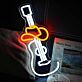 Abstraktes Musik LED Neonschild mit Saiteninstrument Motiv
