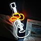 Abstraktes Musik LED Neonschild mit Saiteninstrument Motiv