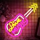 Love Music LED Neonschild mit Gitarren Motiv