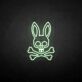 Hasenschädel LED-Neonschild mit gekreuzten Knochen
