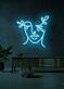 Abstraktes Gesicht mit Blättern LED-Neonschild Wohnzimmer Atelier