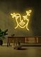 Abstraktes Gesicht mit Blättern LED-Neonschild Wohnzimmer Atelier