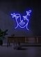 Abstraktes Gesicht mit Blättern LED-Neonschild Wohnzimmer Atelier