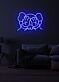 Panda mit verdeckten Augen LED-Neonschild für Wohnzimmer