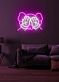 Comicfigur mit verdeckten Augen LED-Neonschild im KAWS-Stil
