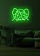 Comicfigur mit verdeckten Augen LED-Neonschild im KAWS-Stil