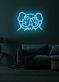 Panda mit verdeckten Augen LED-Neonschild für Wohnzimmer