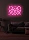 Comicfigur mit verdeckten Augen LED-Neonschild im KAWS-Stil