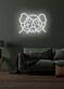 Comicfigur mit verdeckten Augen LED-Neonschild im KAWS-Stil