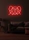 Comicfigur mit verdeckten Augen LED-Neonschild im KAWS-Stil