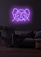Comicfigur mit verdeckten Augen LED-Neonschild im KAWS-Stil