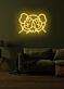 Comicfigur mit verdeckten Augen LED-Neonschild im KAWS-Stil
