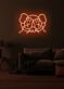 Panda mit verdeckten Augen LED-Neonschild für Wohnzimmer