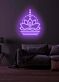 Lotusblume mit meditierender Figur LED-Neonschild für Wohnzimmer Yoga Studio