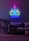 Lotusblume mit meditierender Figur LED-Neonschild für Wohnzimmer Yoga Studio