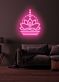 Lotusblume mit meditierender Figur LED-Neonschild für Wohnzimmer Yoga Studio
