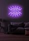Auge mit Strahlen LED-Neonschild für Wohnzimmer Lounge