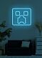 Square face Neon Abstract Artistic Piece, Adding a Contemporary Touch