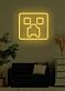 Square face Neon Abstract Artistic Piece, Adding a Contemporary Touch