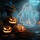 Halloween-Geist als LED-Neonschild