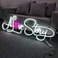 A Love Story mit Herz LED-Neonschild
